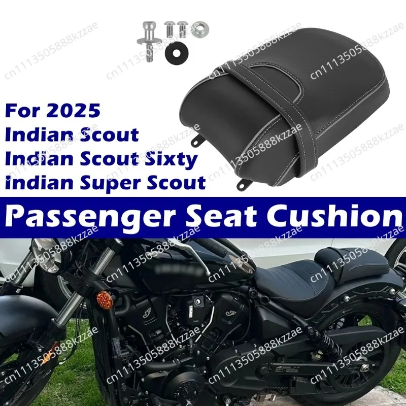 For Indian Scout Sixty Bobber / Super Scout 2025 Motorcycle Passenger Seat Cushion Rear Passenger Pillion Seat Accessories
