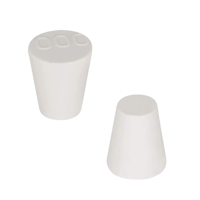 1~26pcs Lab Rubber Plugs, White Solids Stoppers for Chemistry Flask & Test Tubes, Tapered Sealing Bungs Alkali-resistant
