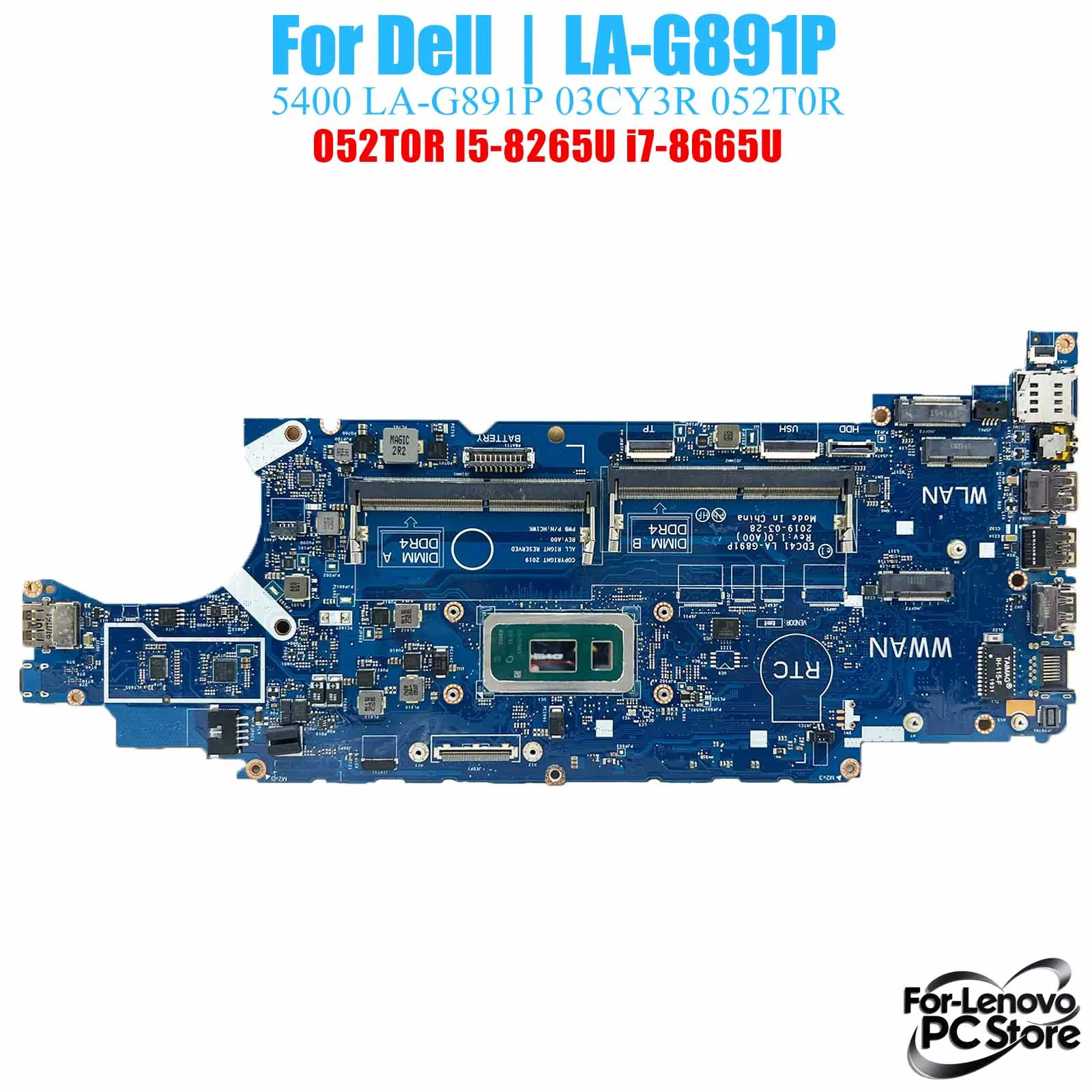 

LA-G891P For DELL Latitude 5400 LA-G891P Notebook Motherboard i3 i5 i7 CPU 100% Tested Laptop Mainboard