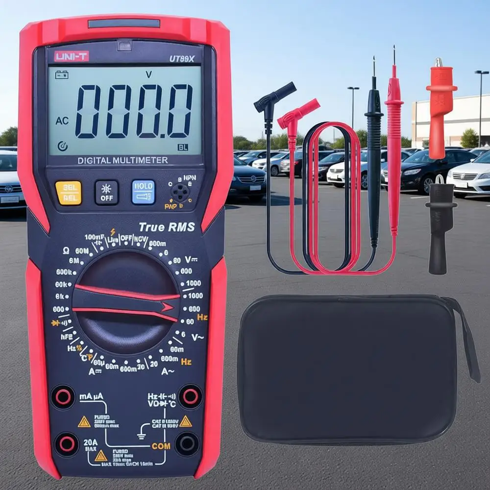 

Цифровой мультиметр-тестер, TRMS, 6000 отсчетов, AC/DC 1000В, мультиметр-омметр, автомобильный электрический мультиметр для измерения сопротивления, измеряет температуру