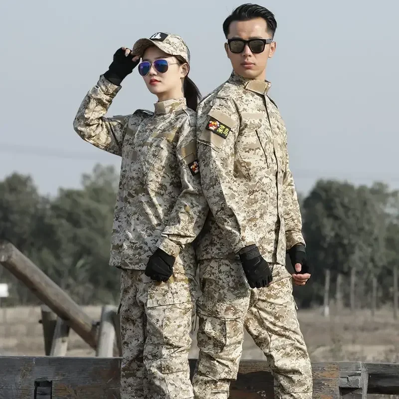 

Men's Combat Uniform Tactical Camouflage Suit Hiking Hunting Training Clothes Jacket Pant Set