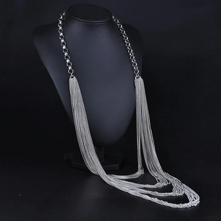 Sweater Chain Necklace New Fashion Women Multi-layer Beaded Vintage Long Necklaces & Pendants Jewelry Accessories