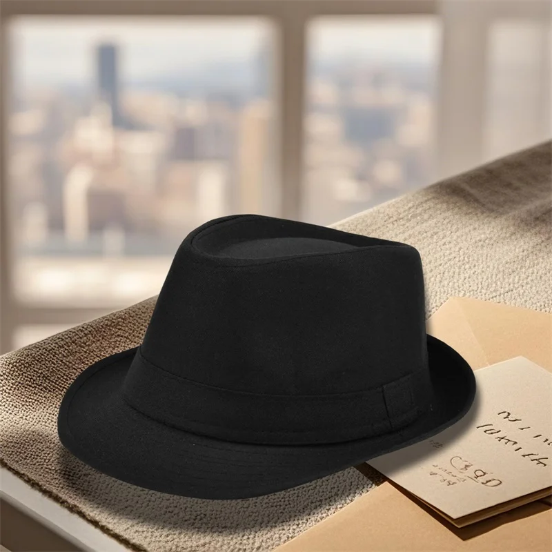 

Solid Color Fedora Hats for Men Women Trendy Jazz Cap Hat Solid Color Fedoras Jazz Sun Cap Outdoor Casual Panama Cowboy Hats