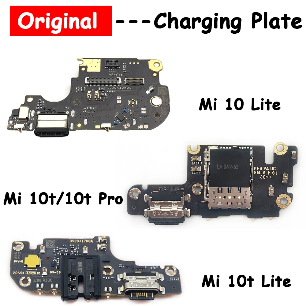 Original New Charger Board Flex For Xiaomi Mi 10 Lite USB Port Connector Dock Charging Ribbon Cable For Mi 10T Pro Mi 10T Lite