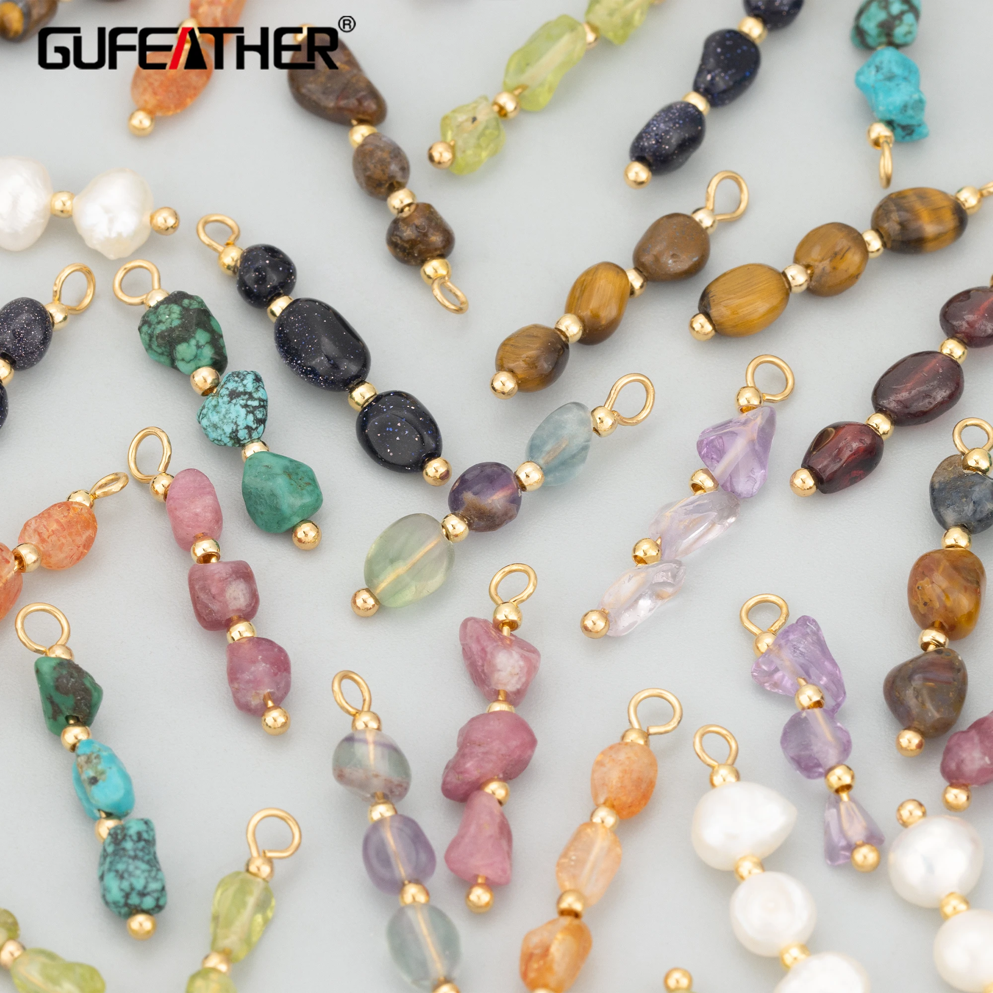6 Pendentifs GUFEATHER Placcati Oro 18K