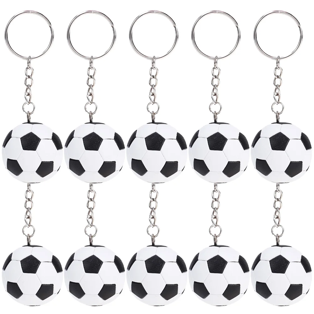 

10 Pcs Football Keychain for Keys Decorative Keychains Soccer Souvenir Sports Pendants Plastic Gift