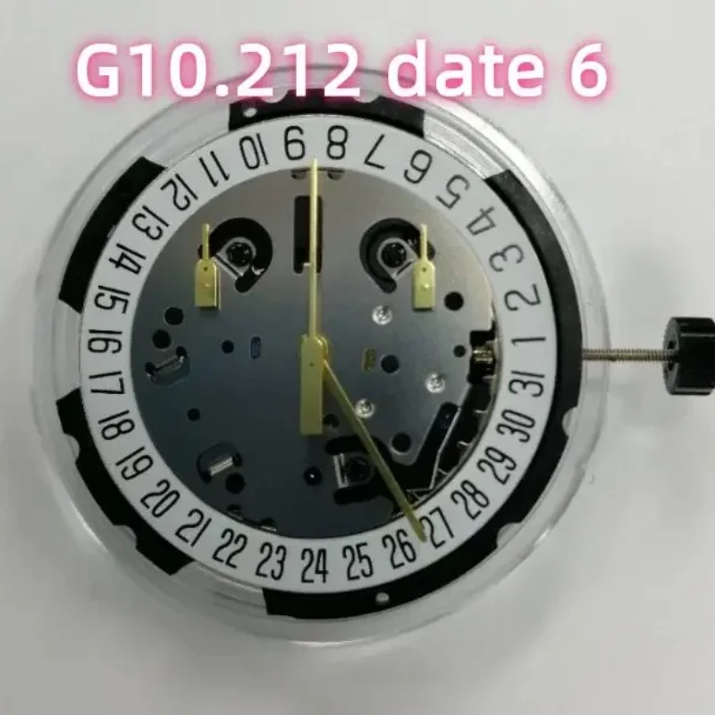 Quartz Movement For Swiss ETA G10.212 Quartz Movement With Stem No Battery 6 Pin Date At 6 O'Clock Watch Repair Parts G10212