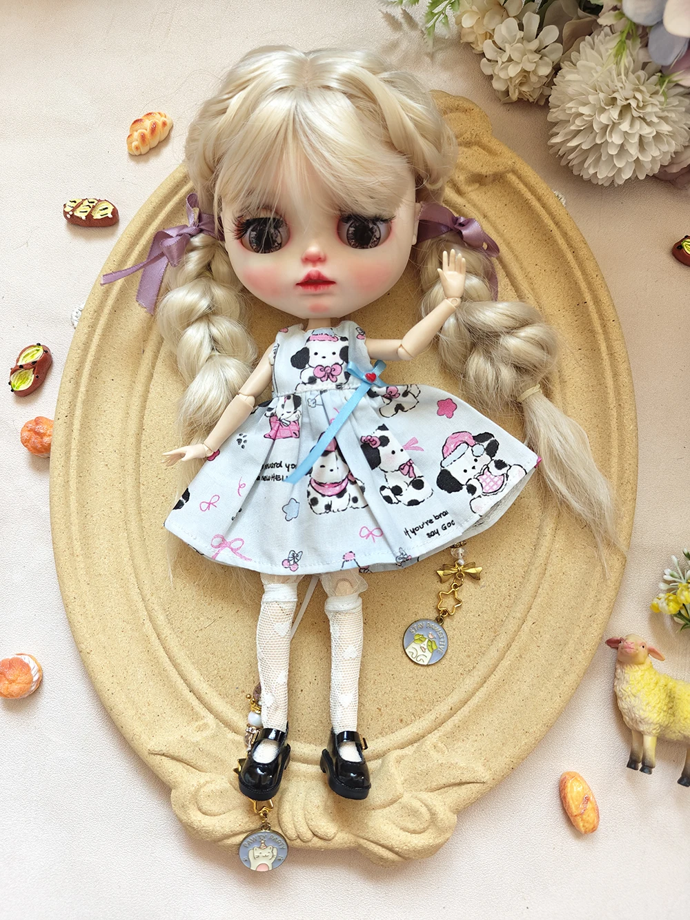 ブライス人形服かわいいデイリースリップドレスセット服 Ymy Licca Azones Ob22 24 27 YMY 人形アクセサリー