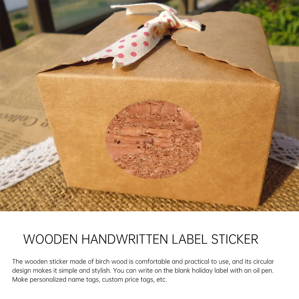 

1Set Wooden Label Stickers Natural Wood Round Handwritten Name Tags for Christmas Birthday Wedding Gift Tags Wooden Sticker