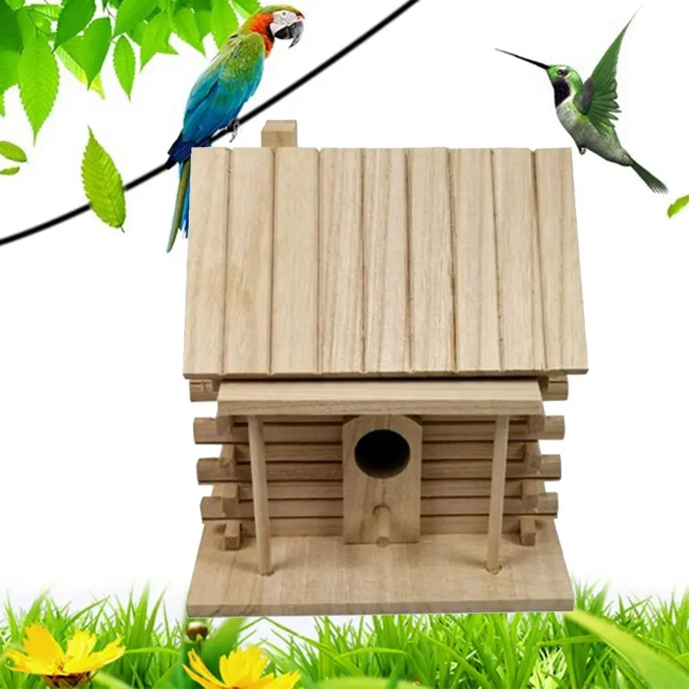 Cockatiels DIY Garden Decor Roof Pet Toy Swallows Breeding Box Pet Hut Bird Feeder Birds House