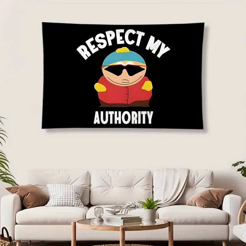 1Pc Respect My Authority Background Polyester Banner Meme Funny Flags with Four Grommets for College Dorm Room Wall Decor Gift