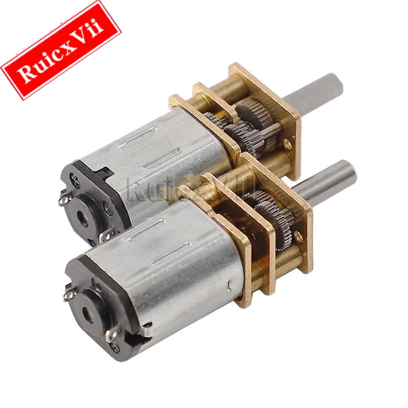 Motor de engranaje de metal en miniatura con piñón, DC 3V/6V/12V N20, motor DC 15/30/50/60/100/300/500/1000rpm, motor de reducción de GA12-N20