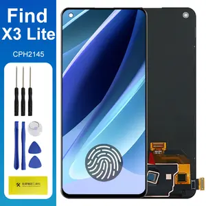 Bilashmart 6.43 Find X3 Lite Display Screen with Frame Assembly Oppo Find X3 Lite CPH2145 LCD Display Digital Touch Screen Replacement