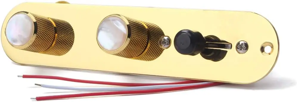 

Pre-Wired 3-Way Control Plate With Wiring Harness For Fender Tele Telecaster Electric Guitar, Gold, 160mm * 32.5mm Metal