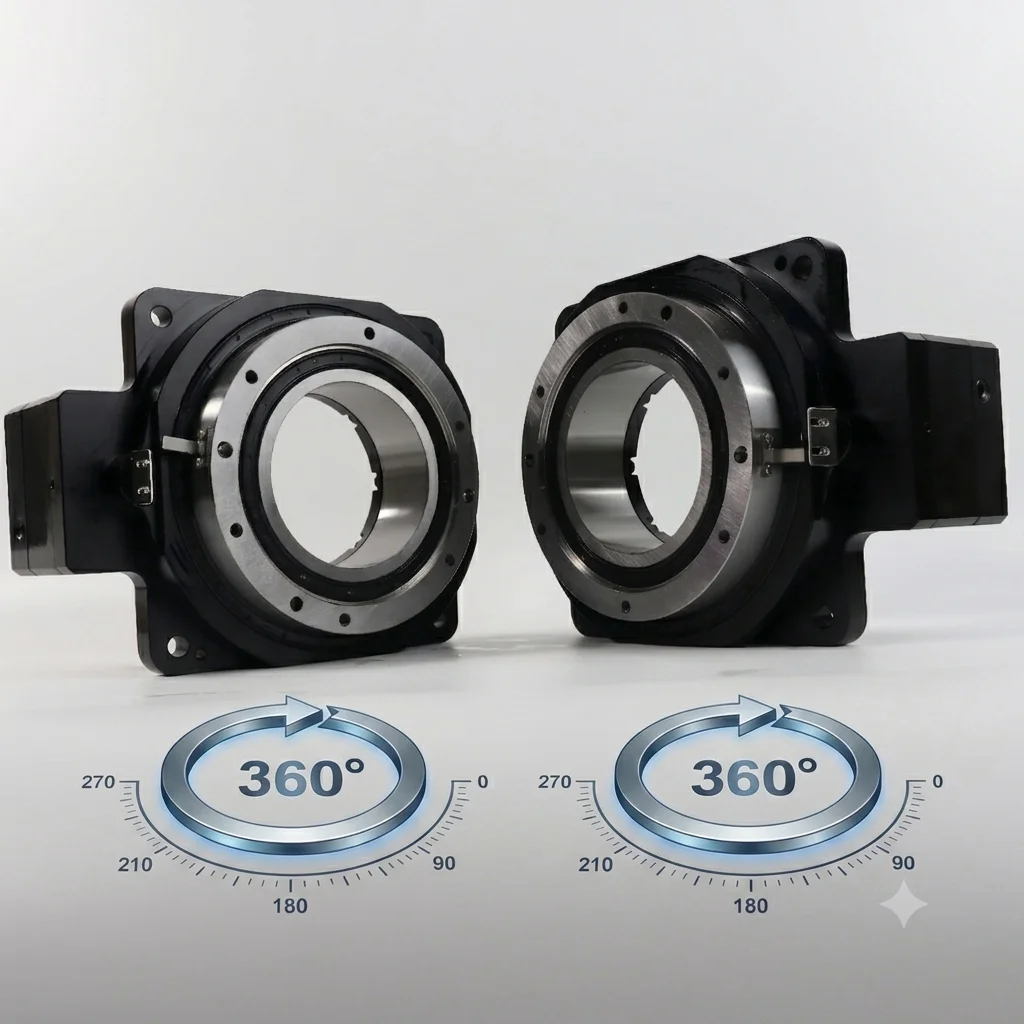 Electric motion platform, hollow rotary bearings, compatible with 400W/750W servo motors