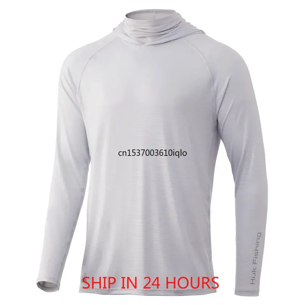 

Hood Fishing Shirts Mask Men Fish Clothing Hoodie Sports Vented Long Sleeve Sweatshirt Breathable UV Protection Tops