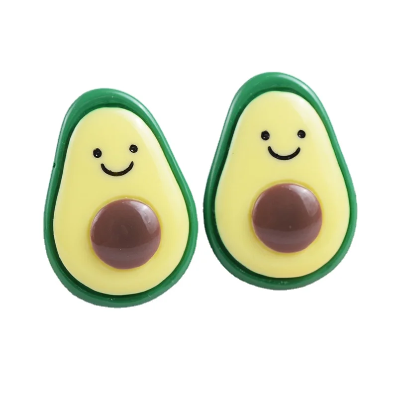 10pcs Kawaii Cartoon Resin Avocado Series Flatback abbellimento Cabochon Scrapbooking figure artigianato casa delle bambole miniature Charm