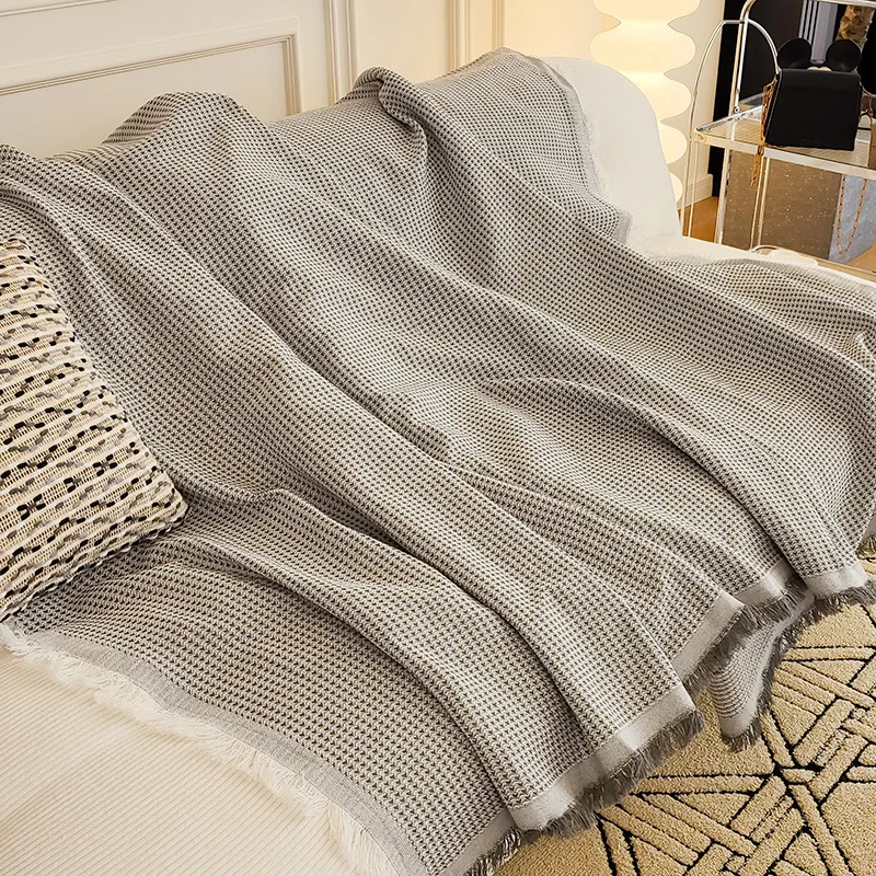 Sofa Covers  Living Thicken Stripe Jacquard Non Slip Blanket Office Nap Shawl Cushion Sofa  Covers