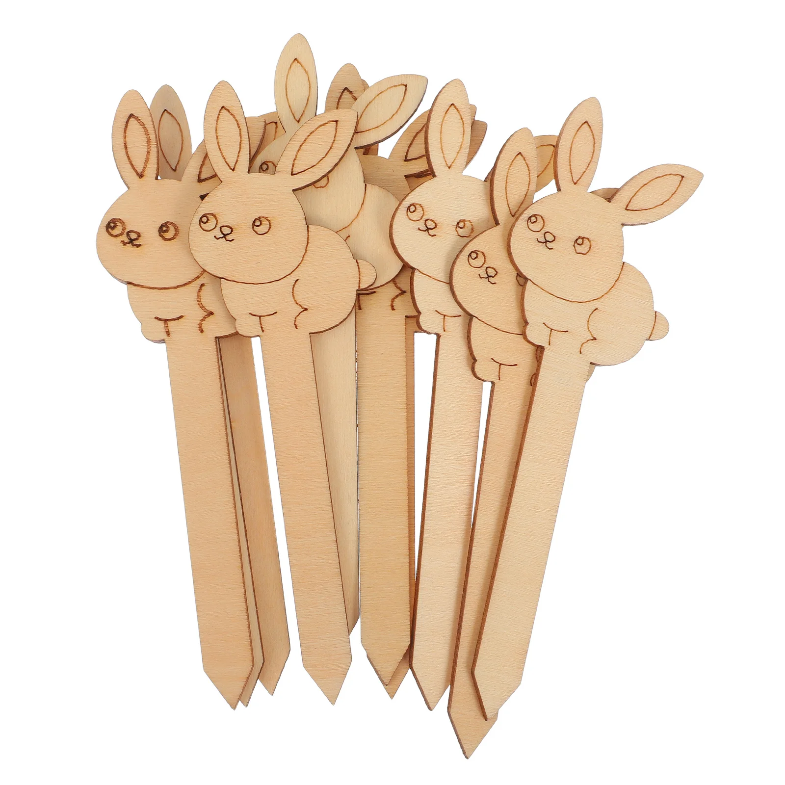 

10 Pcs Tag Wooden Bookmark Markers Decorations Blank Rabbit Bookmarks Decorative Bunny Craft Miss