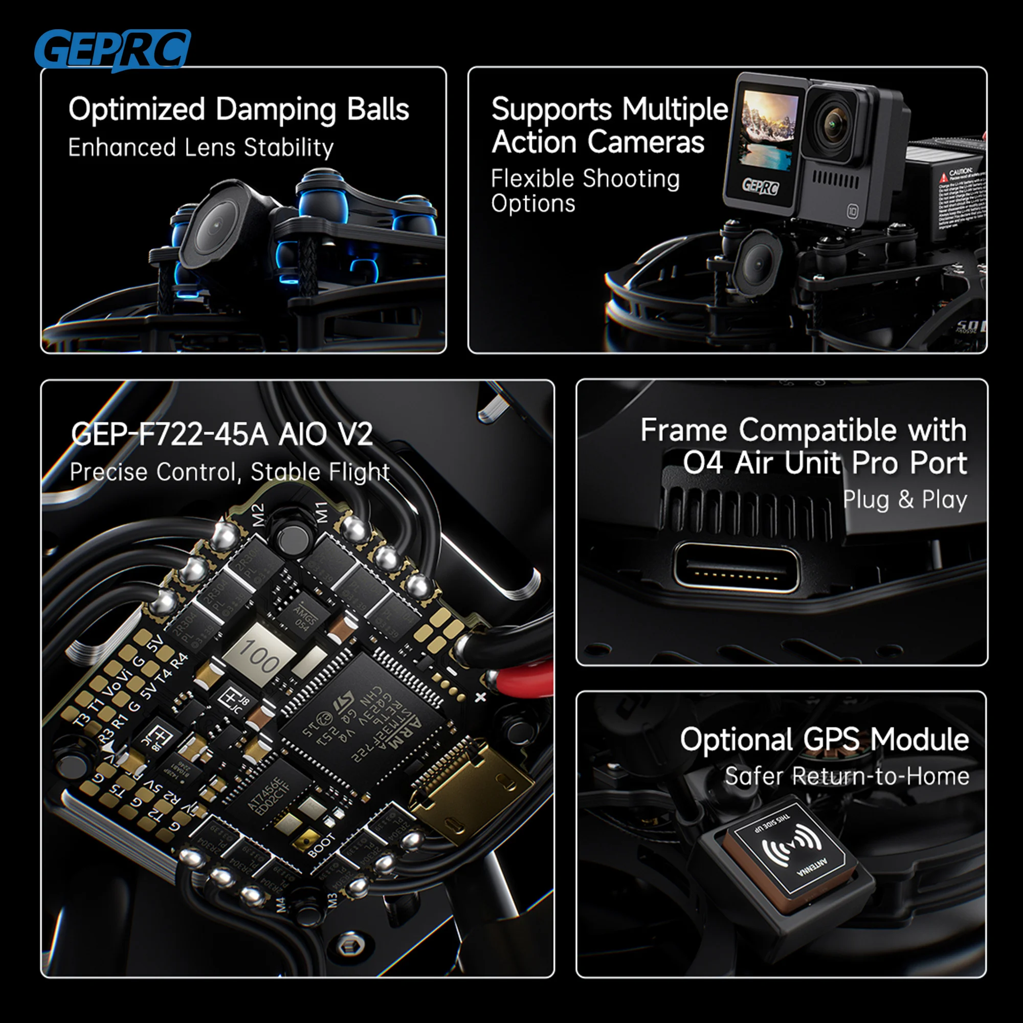 โดรน GEPRC Cinelog35 V3 FPV Quadcopter ชุดควบคุม O4 Air Unit PRO /WTFPV FC F722 45A AIO V2 มอเตอร์ 2105.5 2650KV ขนาด 3.5 นิ้ว สำหรับการบินแบบฟรีสไตล์