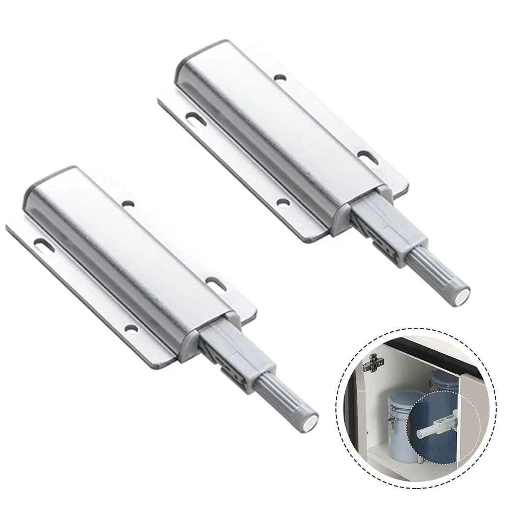 Accessories Door Lock Magnetic Suction 2 Pcs 89*36mm Aluminum Alloy + ABS Cabinet Door Stopper Door Bumper Door Touch