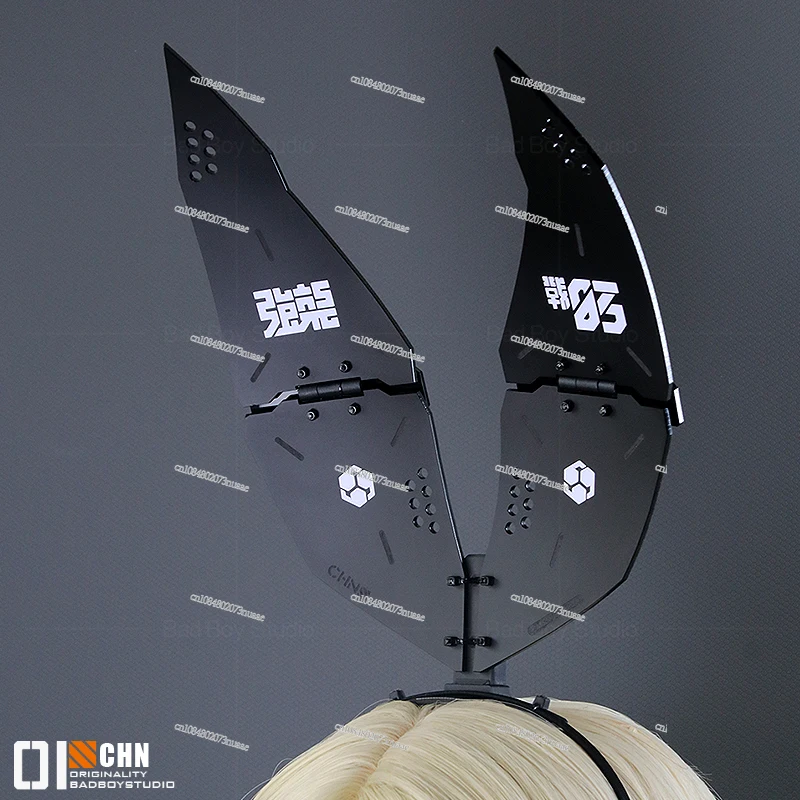 

Cyberpunk Functional Wind Machinery Armor Rabbit Ears Headgear Headband Chuo-cho Tactics 03 Craft Cos Props