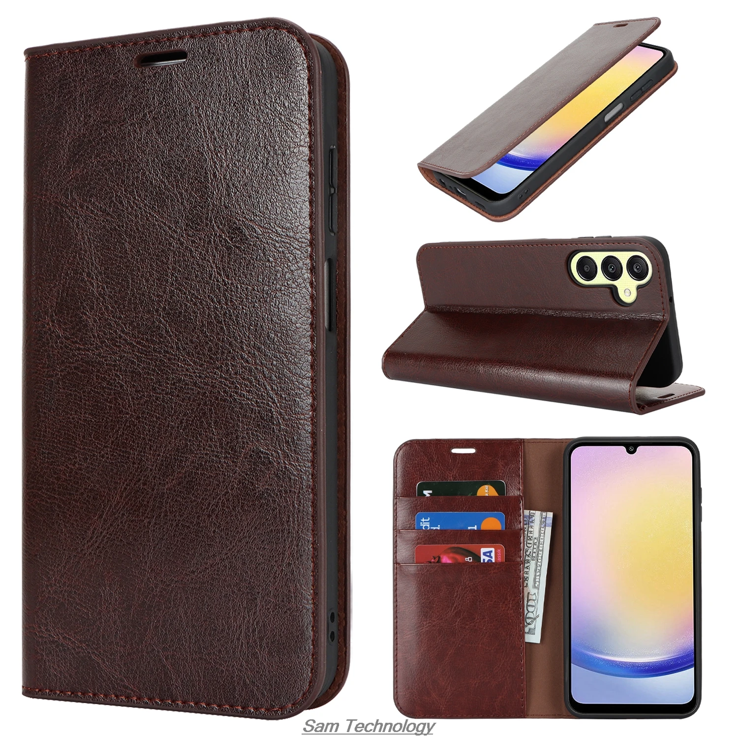 

Deluxe Wallet Case for Samsung Galaxy A25 5G Premium leather Case Flip Cover Bags Retro Business Capa Fundas Coque