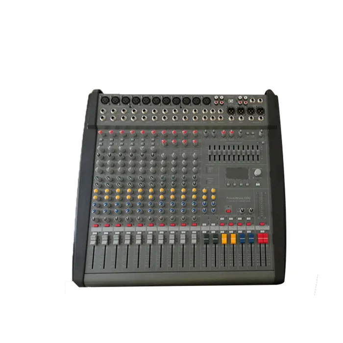 Power mate PM1000-3 profissional som mixer console efeitos sonoros 48 volts phantom power 1000 watts * 2 amplificador de potência
