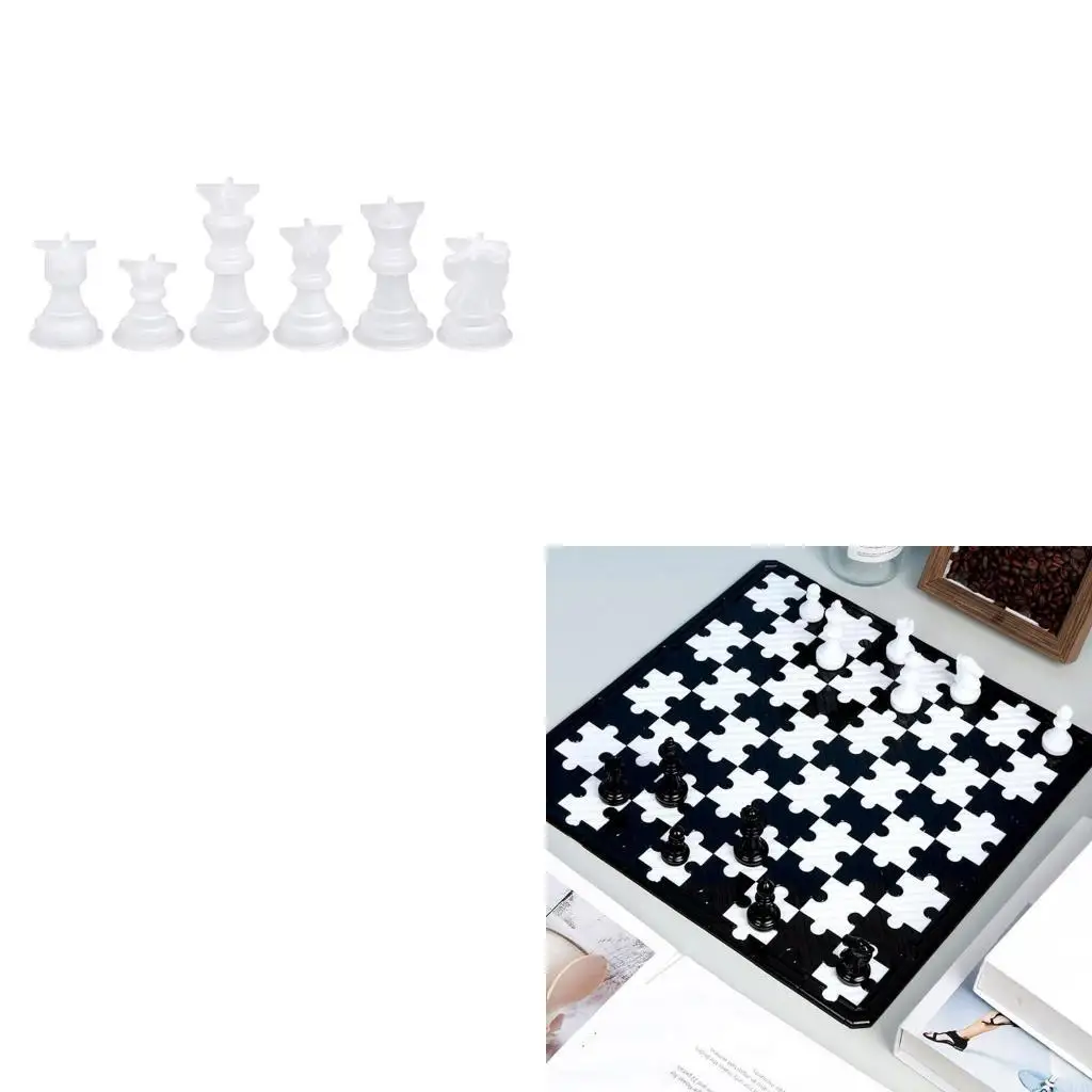 

91AF Puzzle Board Game Checkers Board Crystal Epoxy Mold for Crafts Making