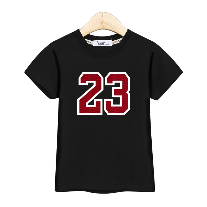 3-14T Jungen Basketball Sport T-Shirt Nummer 23, Kleidung Kinder Kurzarmshirt, dünne Baumwolloberteile