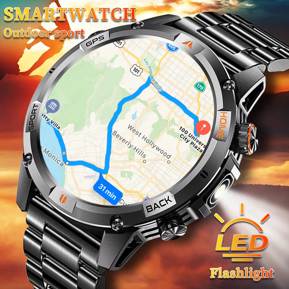 

580mAh Long Battery Outdoor Smartwatch GPS 100+ Sport Mode Heart Rate Bluetooth Call IP68 Waterproof Smart Watch For Android IOS