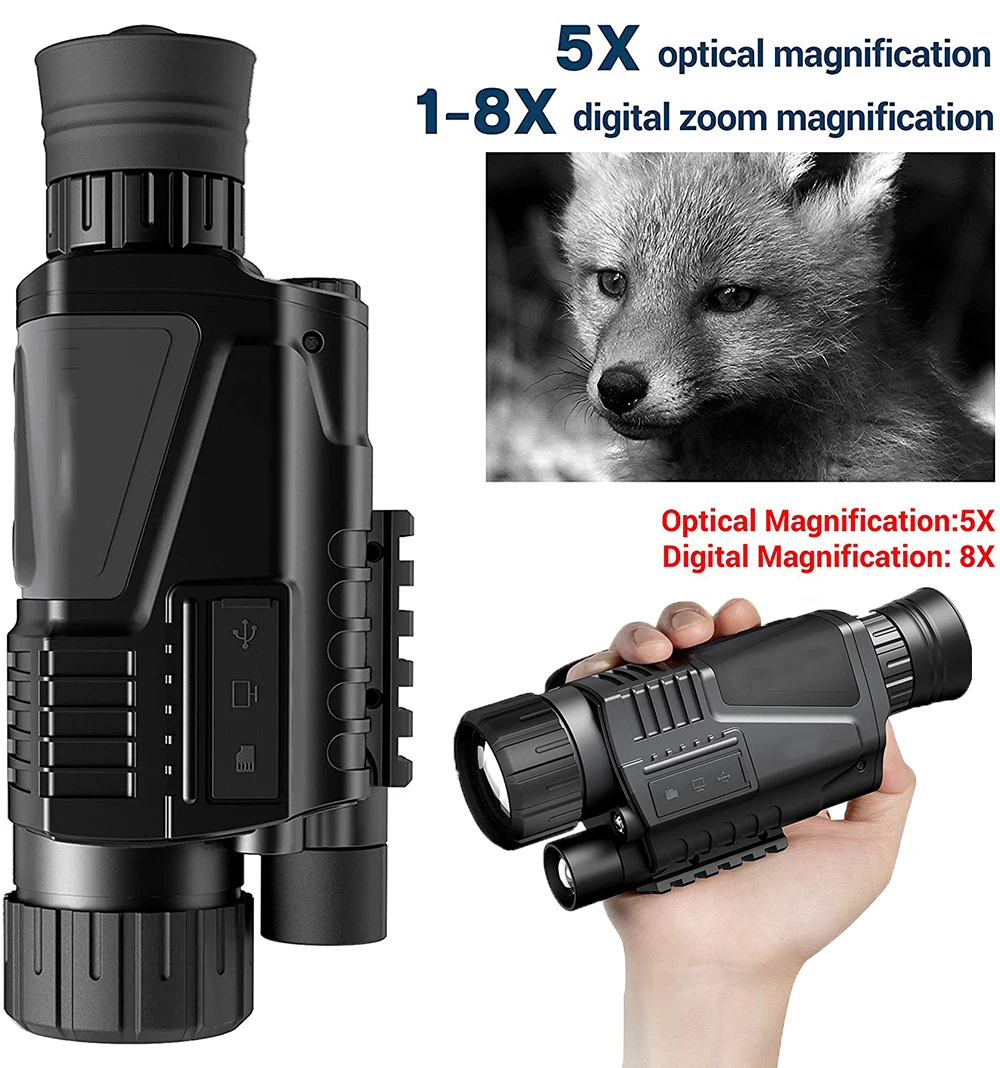 

Ponbos Multifunctional Monoculars 200M Full Dark Infrared Digital Telescope Night Vision Camera for Hunting Video Recording