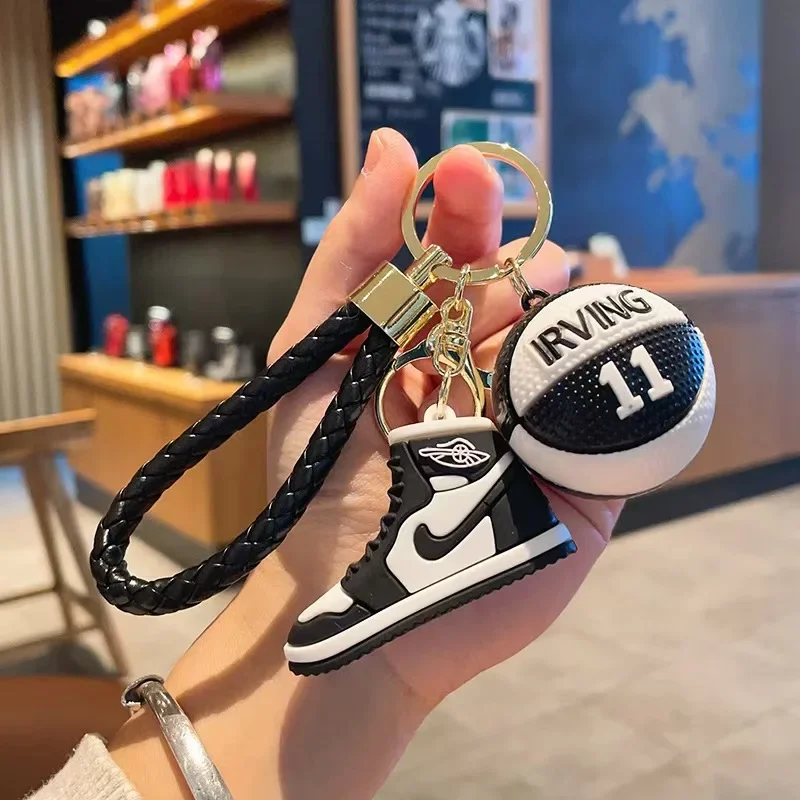 Creative new basketball shoes keychain car key chain backpack pendant e-commerce video game city party Christmas gift