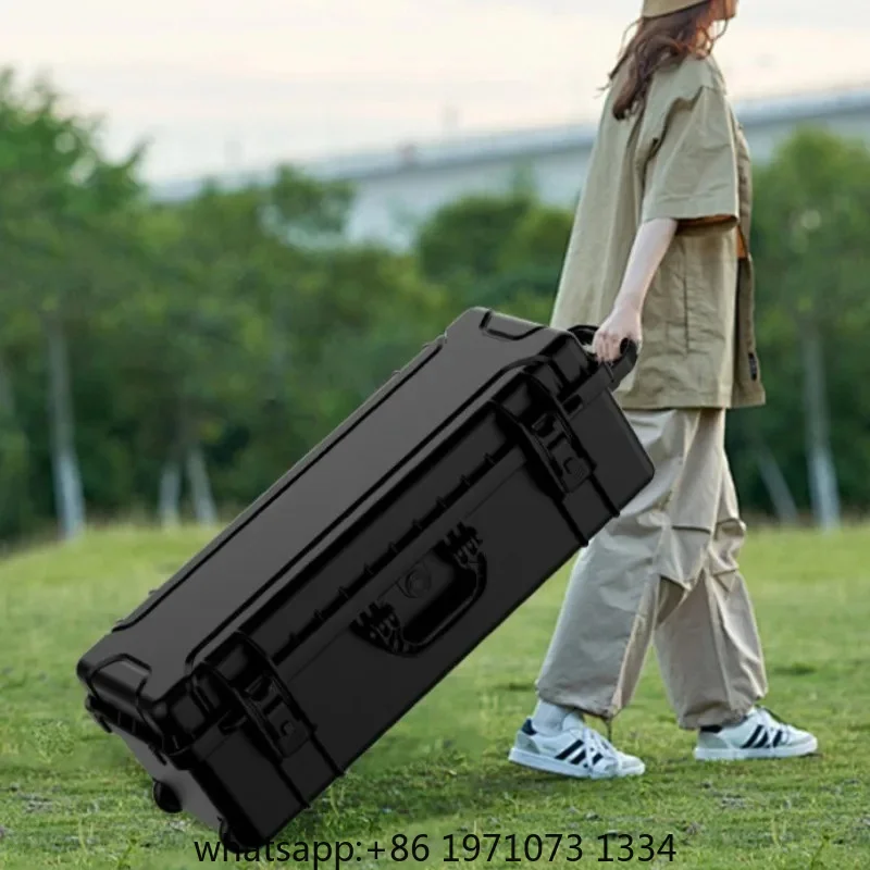 Outdoors Engineering Plastics Tool Case Long Strip Photographic Light Holder Storage Tool Box Wheels Equipment Protection Case