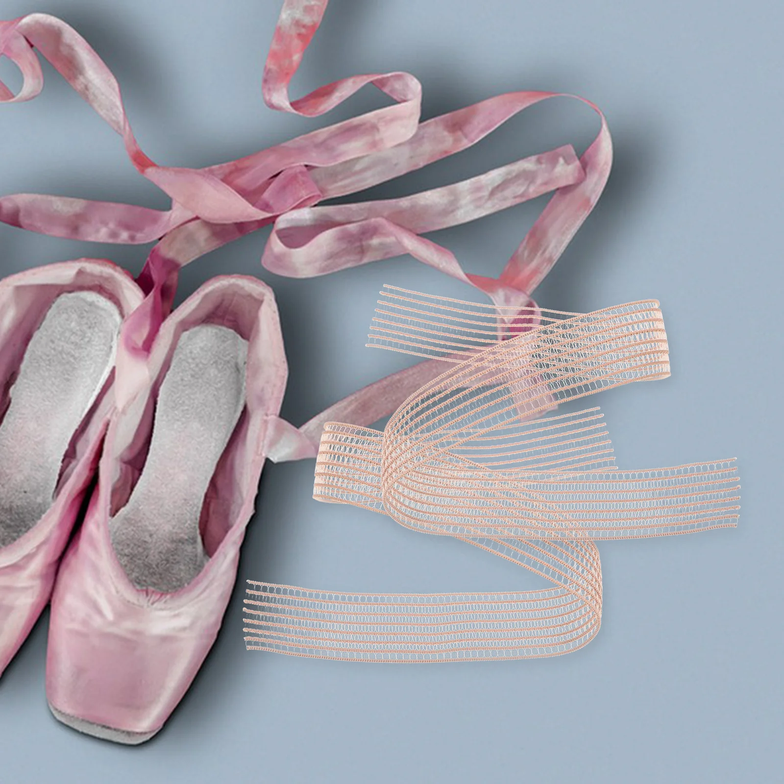 2 Buah Pita Elastis Tak Terlihat untuk Sepatu Pointe Balet Pita Peregangan Tali Sepatu Dansa Diperkuat untuk Tari Jazz Modern