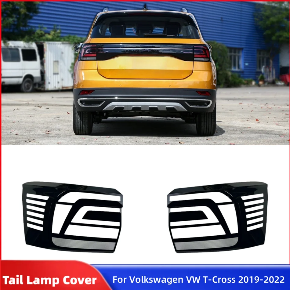

For Volkswagen VW T-Cross 2019 2020 2021 2022 Car Decorations Accessories Car Taillight Lens Cover Lampshade Caps