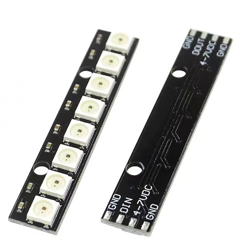 8*1Bit 8 Bits WS2812 WS 2811 5050 RGB Full LED Lamp Panel Module 5V WS2812B Rainbow LED Precise For Arduino 8 Channel Lights