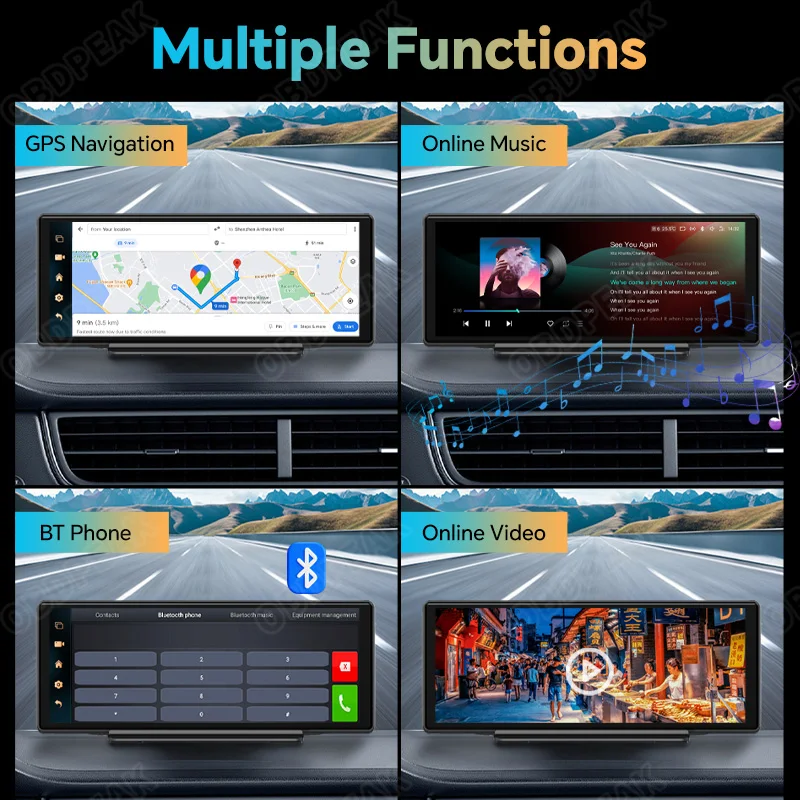 K50 4G+64G 10.26 4G Android 13 AI Screen GPS Navigation Carplay Android AUTO Dual Lens Dash Cam Rear View Mirror Video Recorder