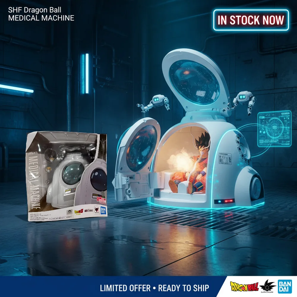 

Bandai S.H.Figuarts Медицинская машина Dragon Ball Z Набор экшн-фигурок со светодиодной подсветкой и пузырьковыми эффектами для исцеления Гоку