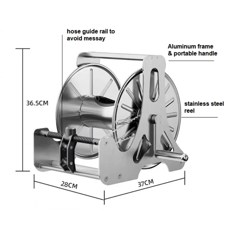 

High Quality Wall Mounted Empty Hose Rack Garden Hose Pipe Reel for 50m Water Hose Storage