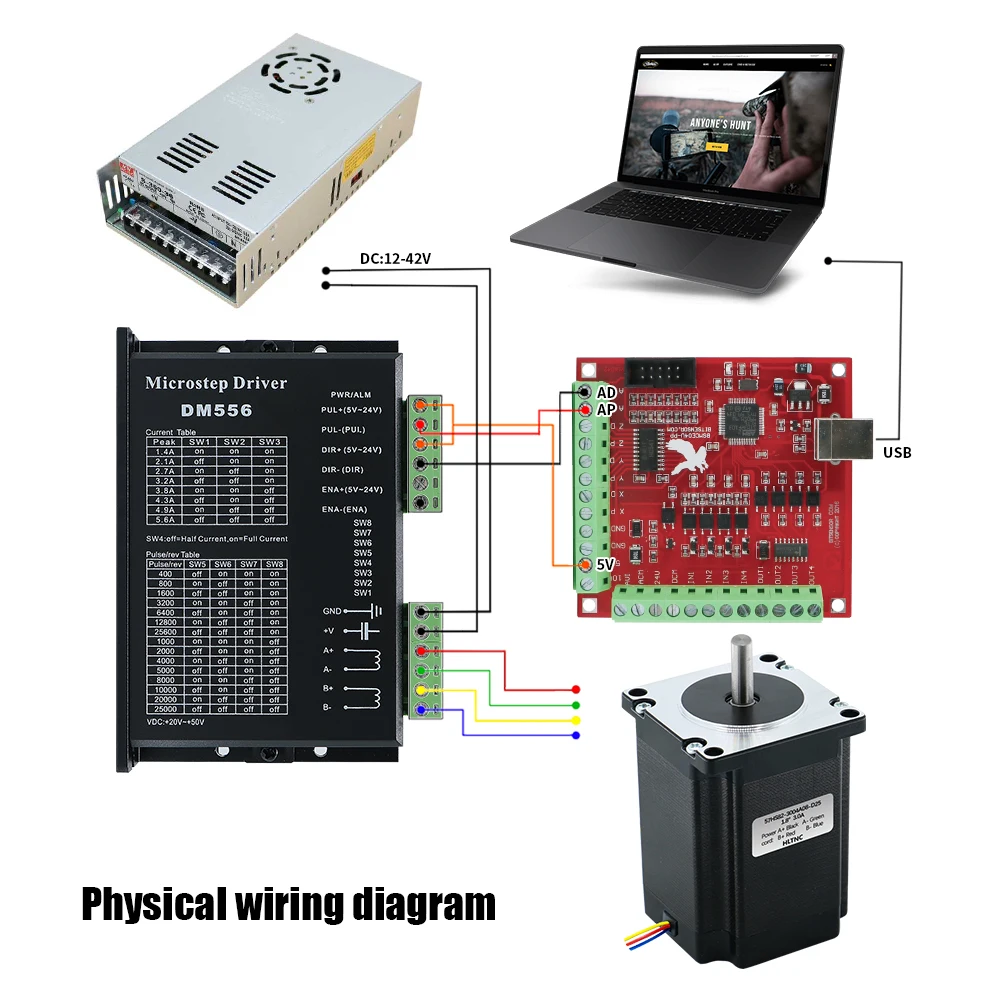 Imagem -06 - Eixos Cnc Nema23 57 Kit de Motor Deslizante Incluem Peças 2.5nm 3a Motor Mais Peças Drivers Pcs 350w36v Fonte Alimentação Mach3 Cartão 3