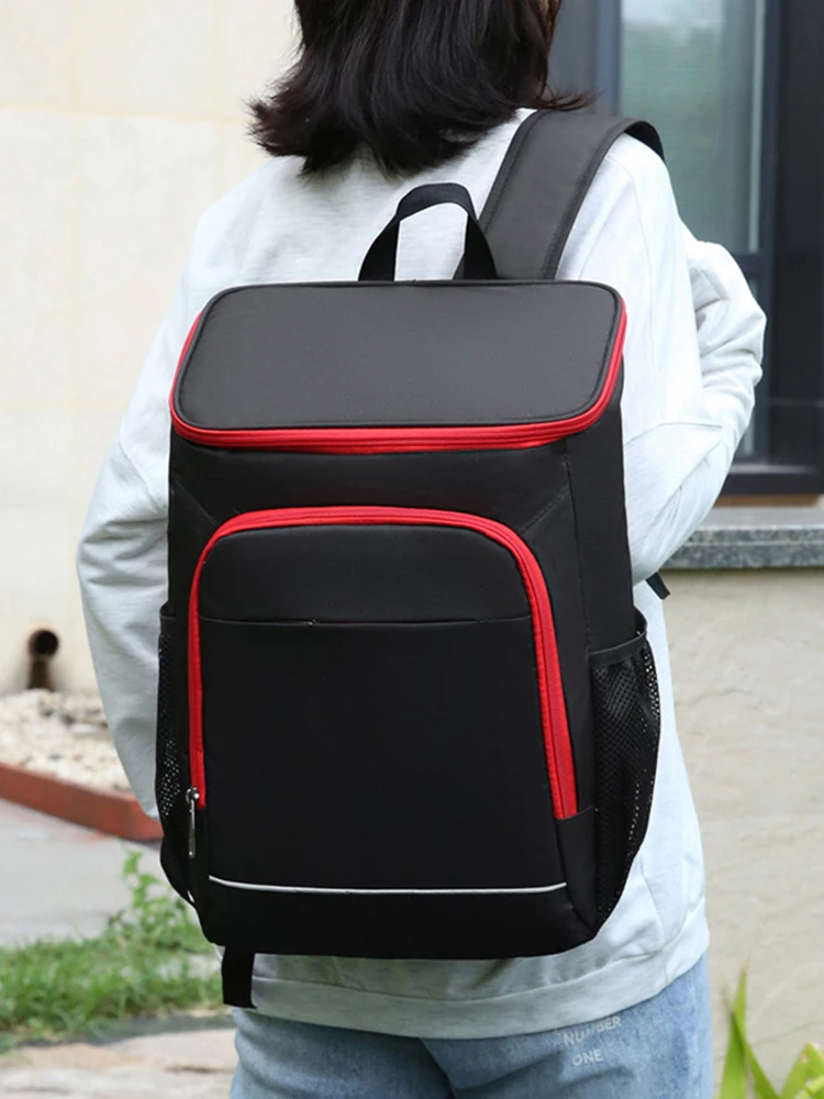 Oxford-mochila de almacenamiento con aislamiento impermeable, tira reflectante de gran capacidad para acampar al aire libre, ahorra espacio