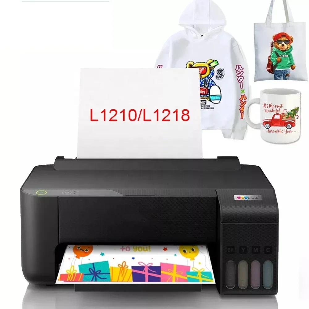 2025 رائجة البيع جديد A4 ECO Tank L1210/L1218 طابعة التسامي لإبسون 4 ألوان EcoTank MUG/BAG/تي شيرت التسامي ورقة الحبر