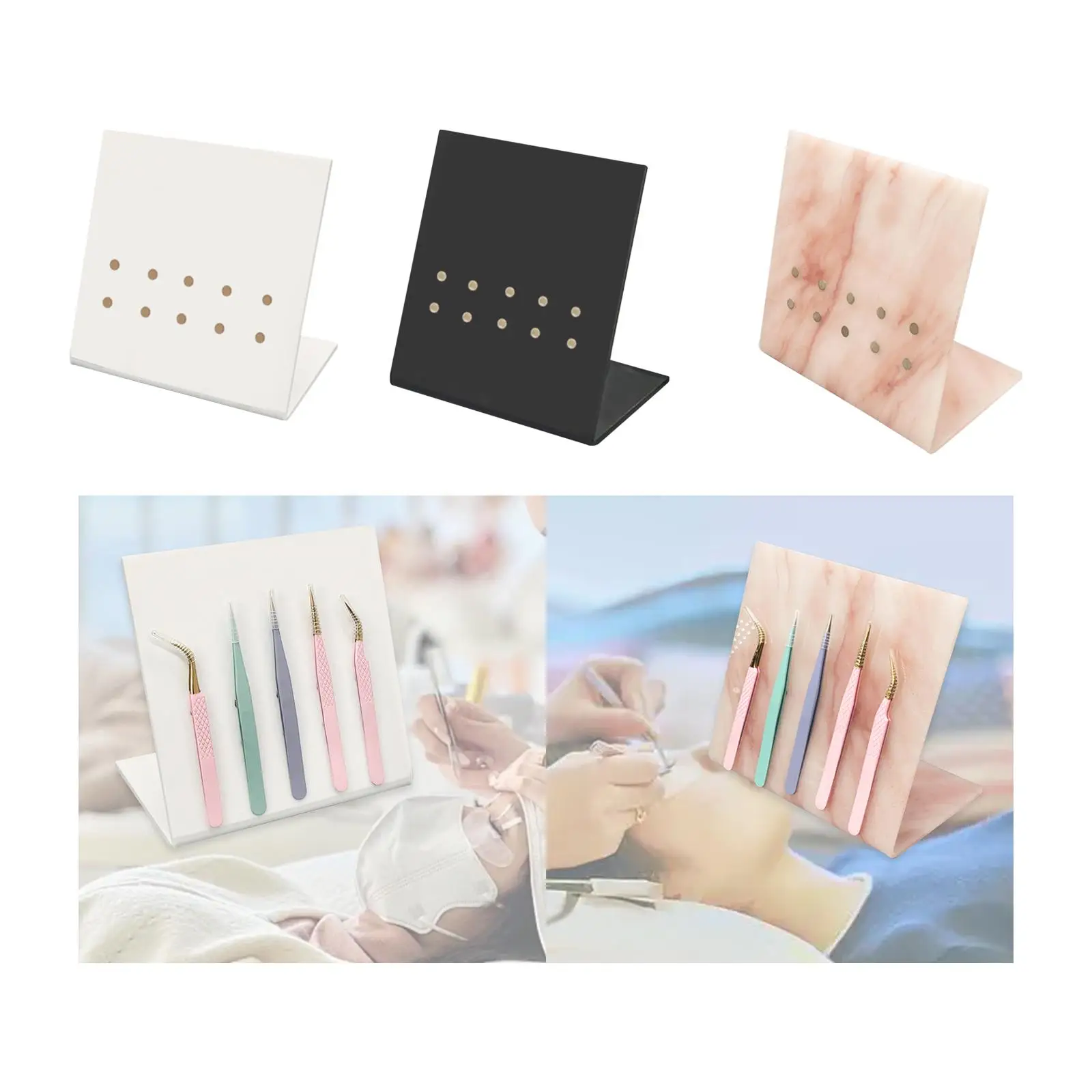 الملقط حامل الرموش الصناعية حامل الملقط لتطعيم رمش تمديد الملحقات مريحة المنظم عرض موقف #4