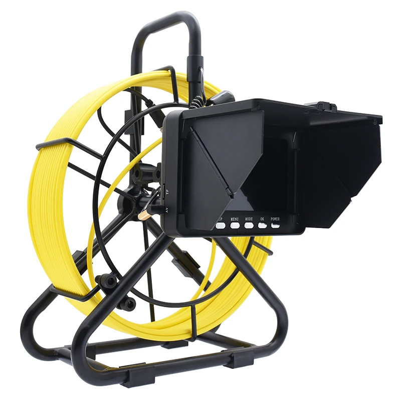 5 Inch Pipe Inspection Camera with DVR 8GB TF Card Sewer Drain Industrial Endoscope  Monitor 5000MHA Battery 15/20/30/50M