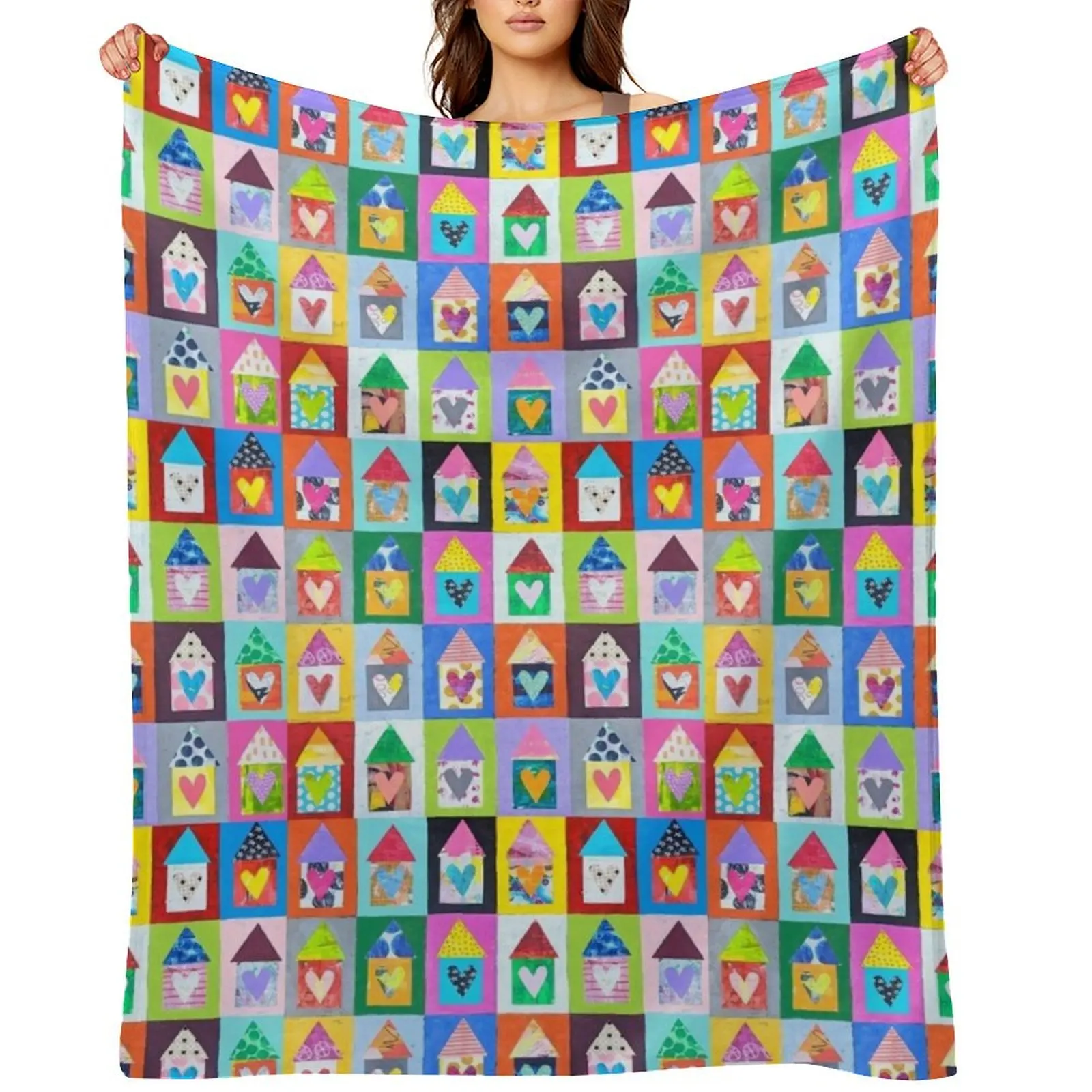 

Home is Where Your Heart Is Throw Blanket Baby bed plaid Vintage Extra Large Throw Blankets