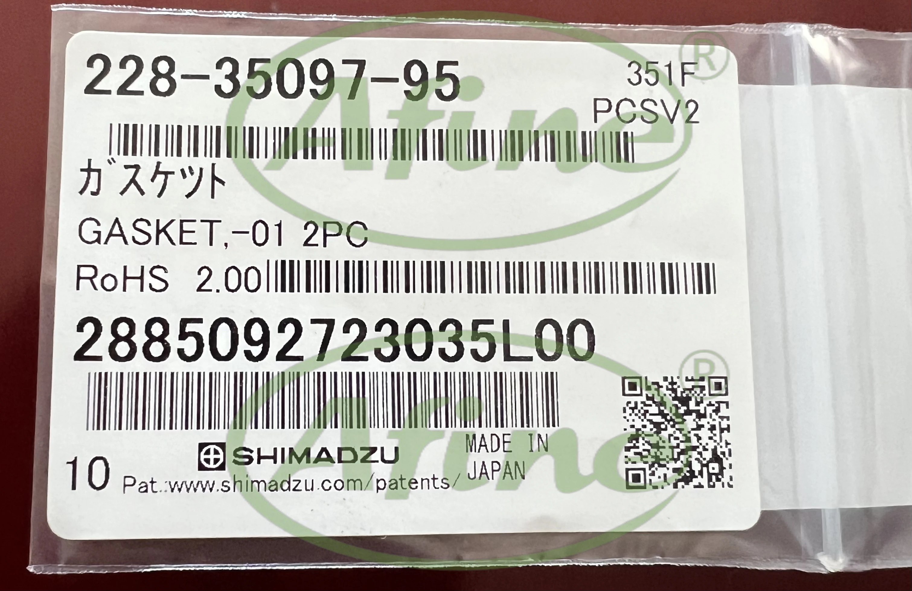 AFINE Agilent SHIMADZU,228-35097-95,Gasket GASKET,-01 6X2 2pcs for SPD-M10Avp