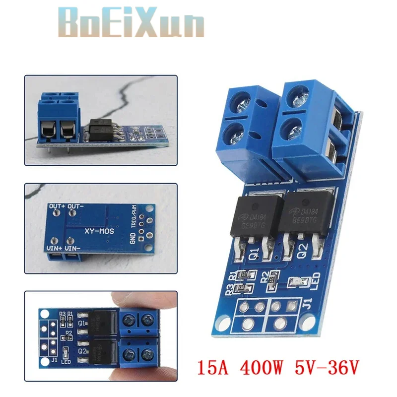 10pcs 15A 400W MOS FET Trigger Switch Drive Module PWM Regulator Control Panel for arduino DC 5V 12V 36V
