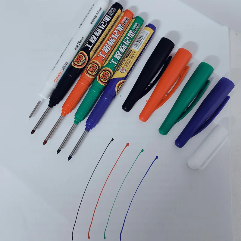 6/3PC pennarello a testa lunga pennarello 30mm piastrella per penna bagno impermeabile decorazione permanente per la lavorazione del legno multiuso