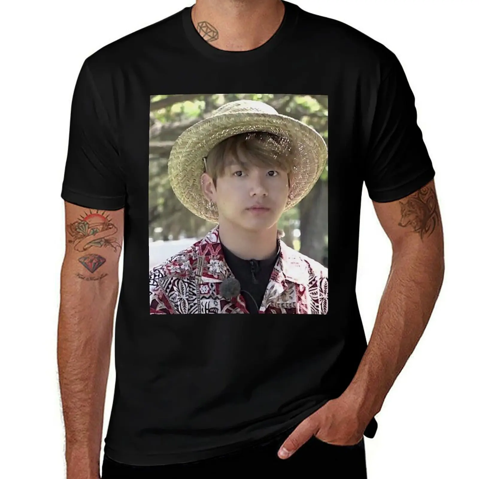 Puffy Jungkook in Hawaii T-Shirt animal prinfor boys blue lock men tshirt